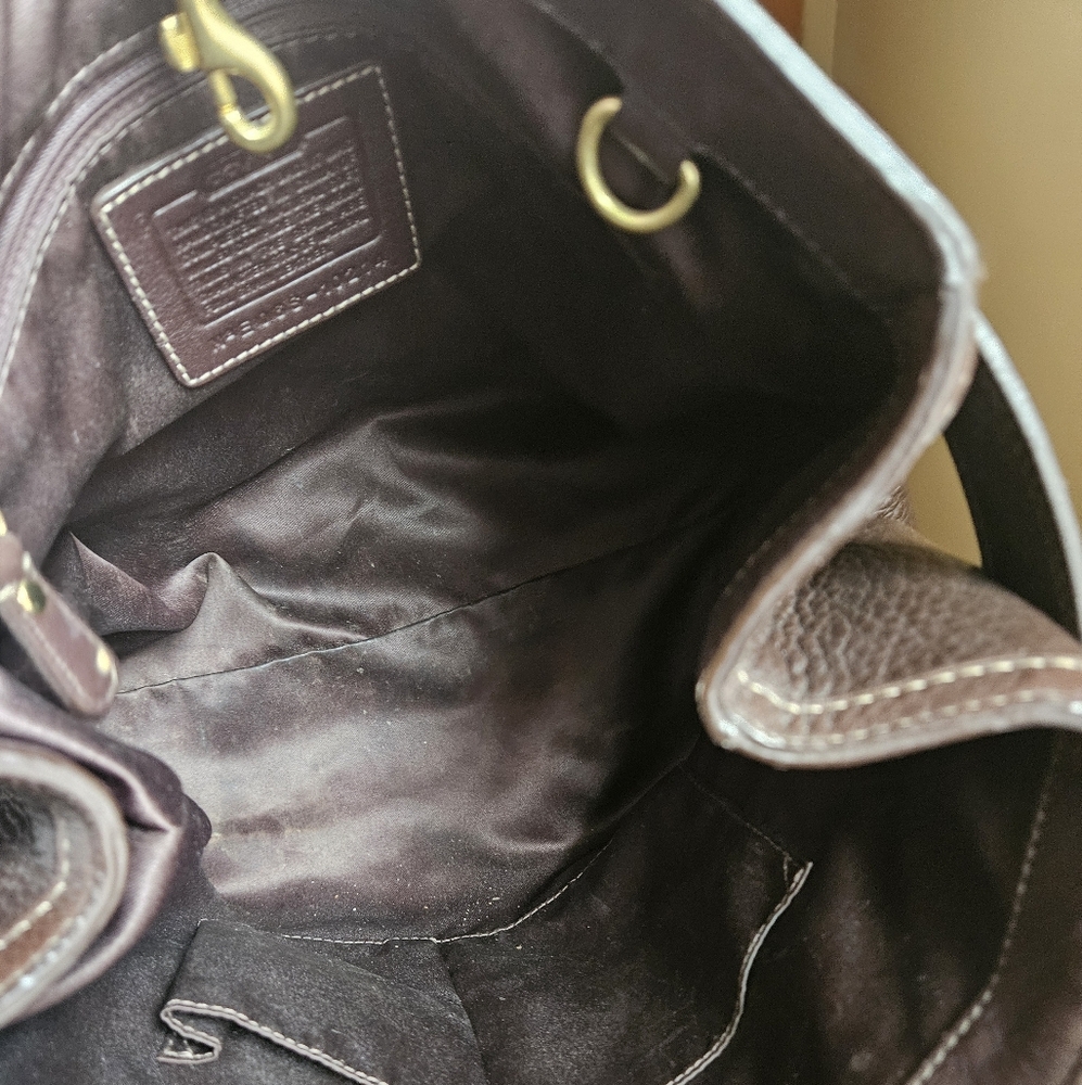 Coach Bag 10214~Hampton~Brown Pebbled Leather Shoulder Bag - Picture 8 of 9